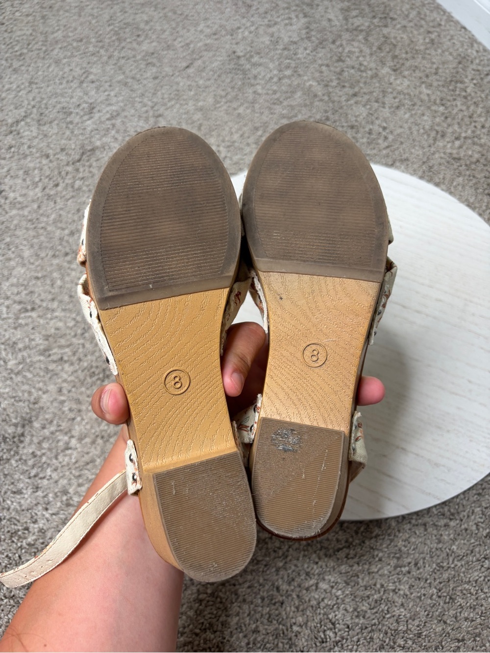 Universal Thread Floral Knot Ankle Strap Sandals in Cream and Tan - Picture 7 of 7
